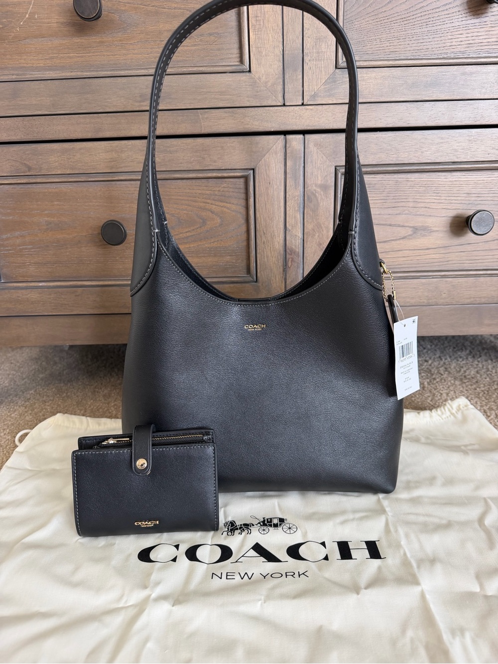 ***NWT*** Coach Brooklyn SB 28 in Black with Coach 2 in 1 Black wallet